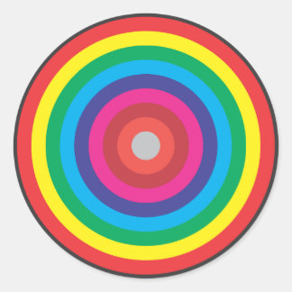 concentric circles coloured target classic round sticker