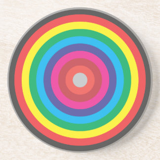 concentric circles coloured target coaster