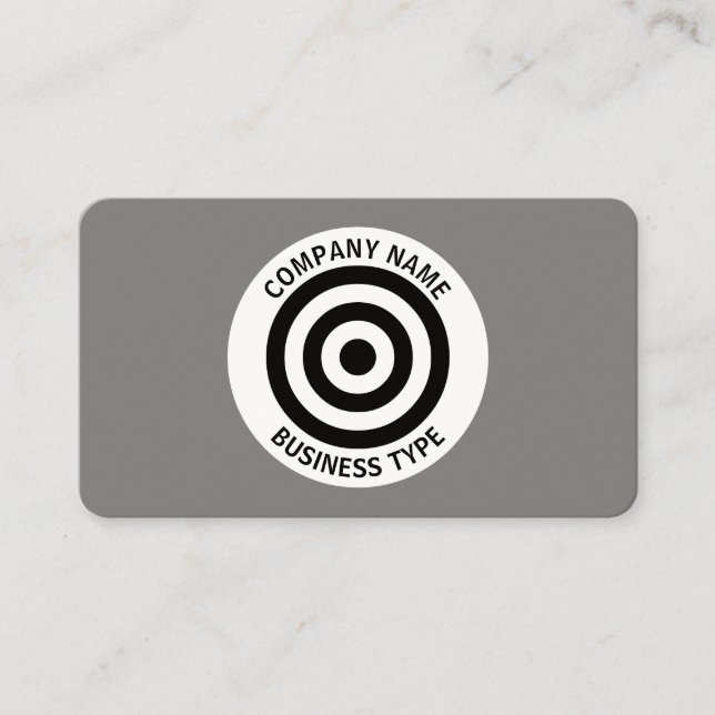 Concentric Circles - Grey #7F7F7F Business Card (Front)