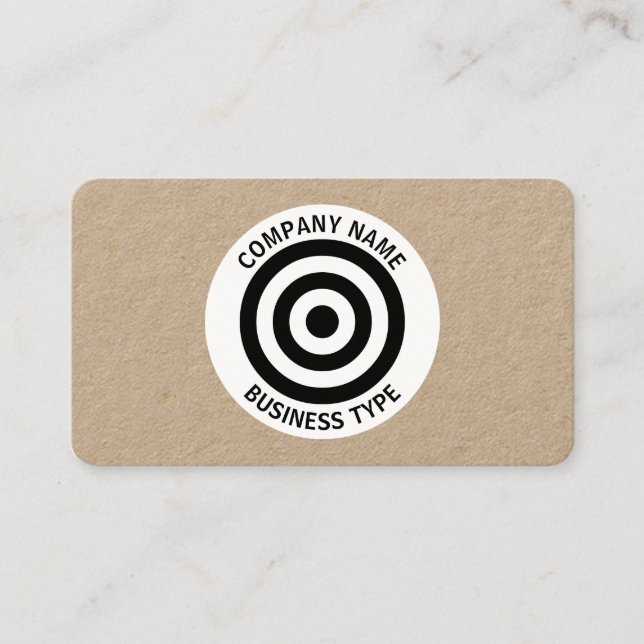 Concentric Circles - Kraft Business Card (Front)
