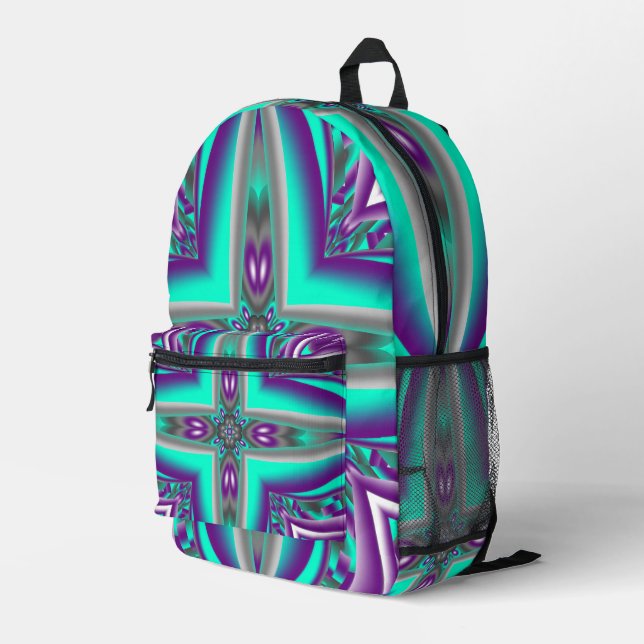 Concentric Circles Pulled To The Point Abstract    Printed Backpack (Back Corner Right)