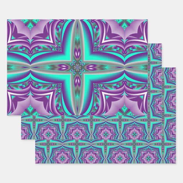 Concentric Circles Pulled To The Point Abstract Wrapping Paper Sheet (Set)