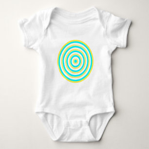 Concentric Colourful Circle of Baby Clothing Bodysuit