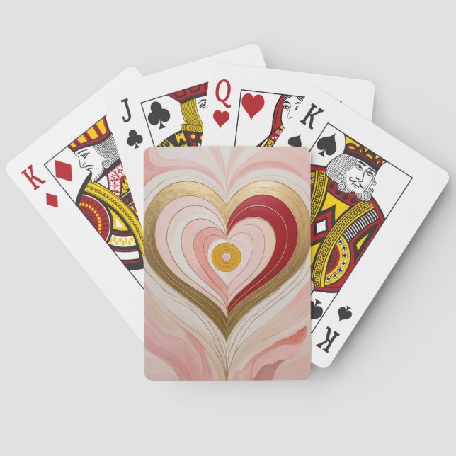 Concentric Heart Blossom Playing Cards (Back)
