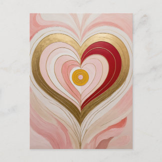 Concentric Heart Blossom Postcard