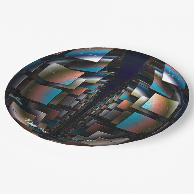 Concentric Hemispheres Paper Plate (Angled)