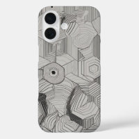 Concentric Hexagons Line Art