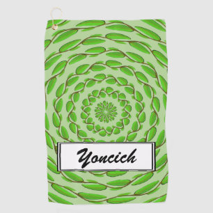 Concentric Leaf Rings by Kenneth Yoncich Golf Towel