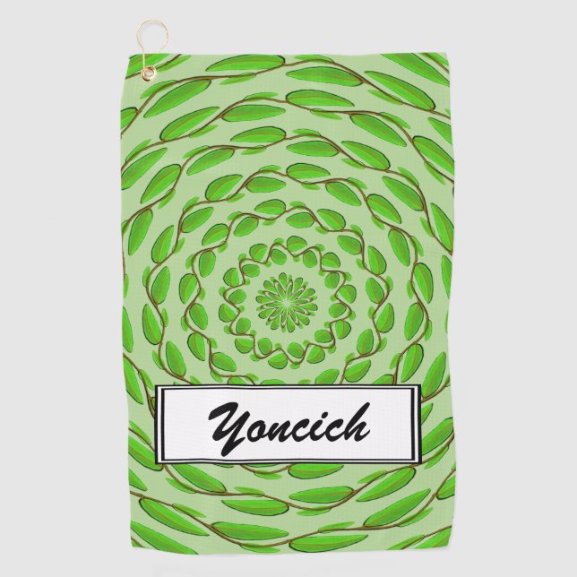 Concentric Leaf Rings by Kenneth Yoncich Golf Towel (Front)