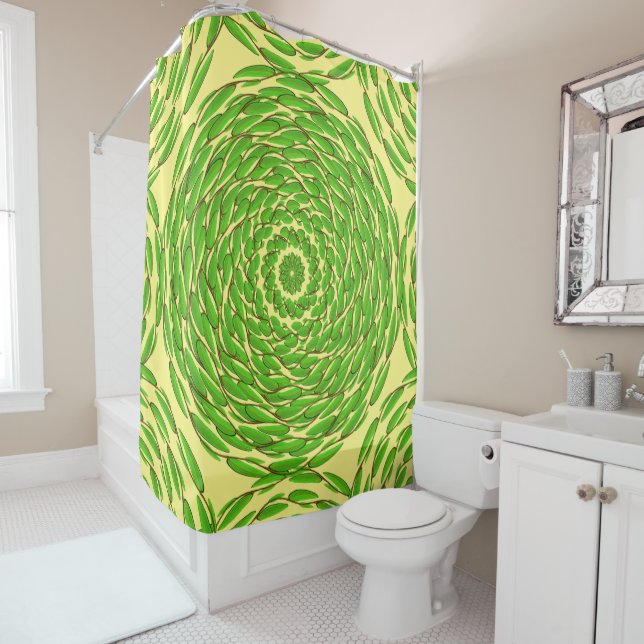 Concentric Leaf Rings by Kenneth Yoncich Shower Curtain (In Situ)