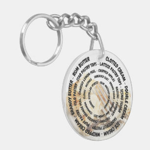 Concentric Mince Pie Ingredients with Toppings Key Ring