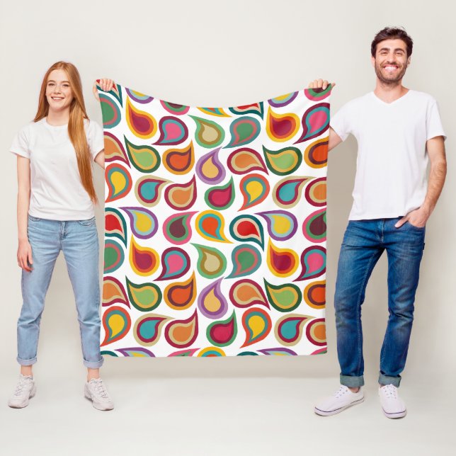 Concentric Paisleys  Fleece Blanket (In Situ)