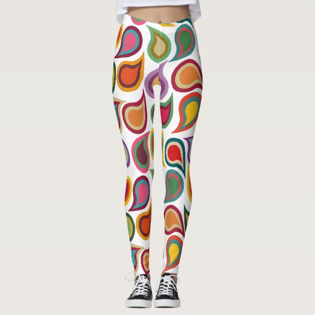 Concentric Paisleys  Leggings (Front)