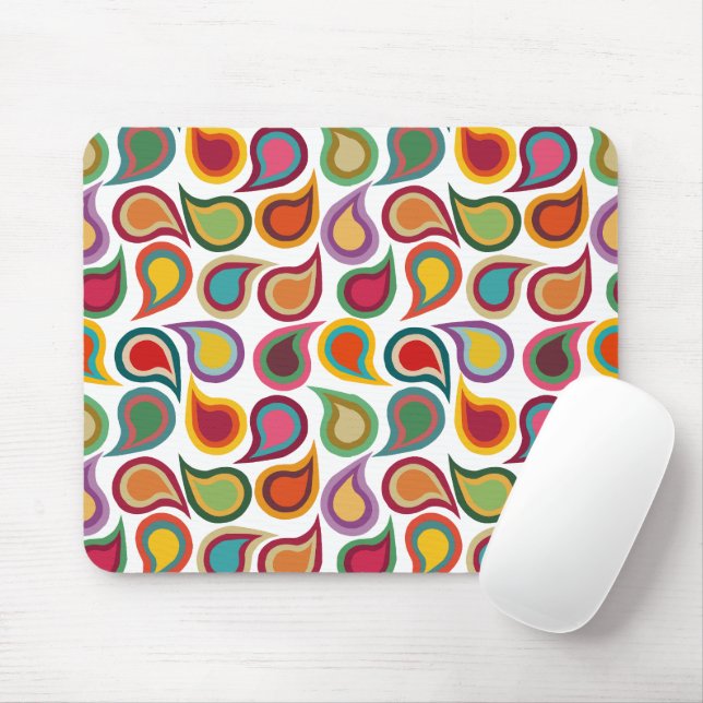 Concentric Paisleys  Mouse Mat (With Mouse)