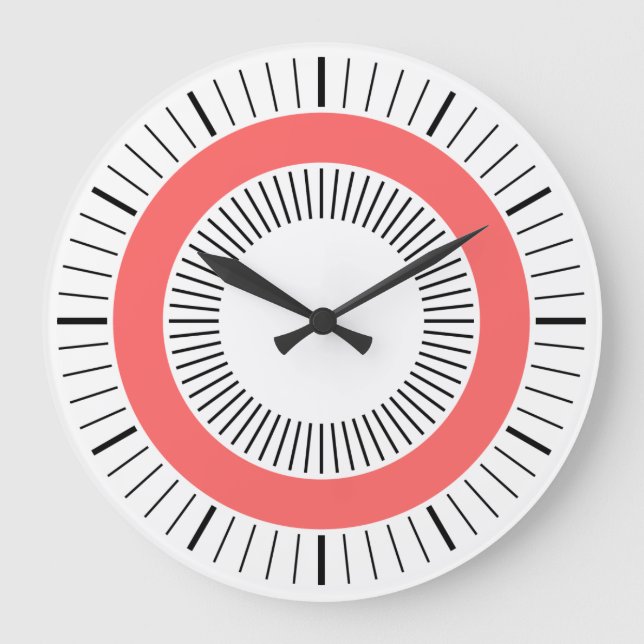 Concentric Rays - Tropical Pink Large Clock (Front)