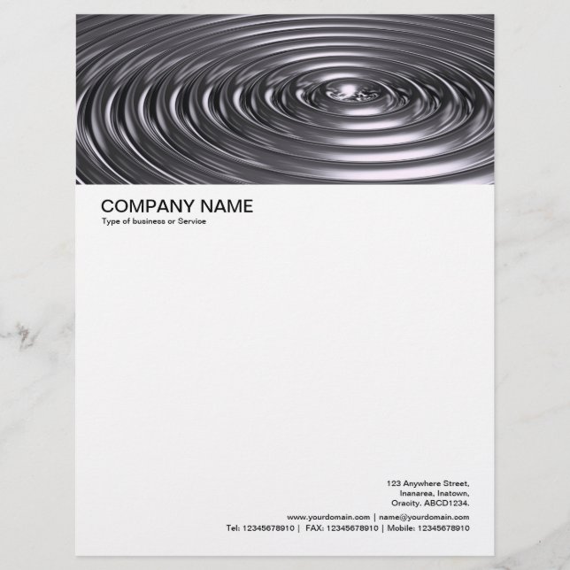 Concentric Rings - Chrome Custom Letterhead (Front)