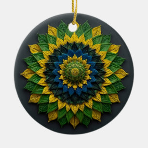 Concentric Solar Foliage - Ceramic Ornament
