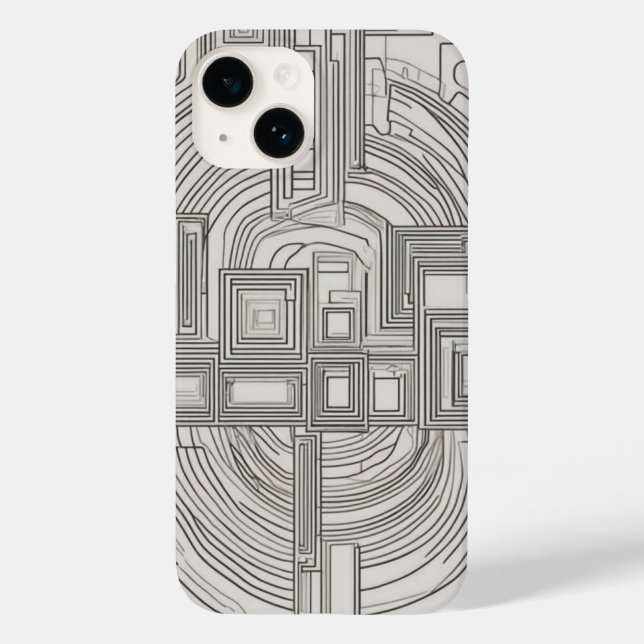 Concentric Squares Line Art Case-Mate iPhone Case (Back)