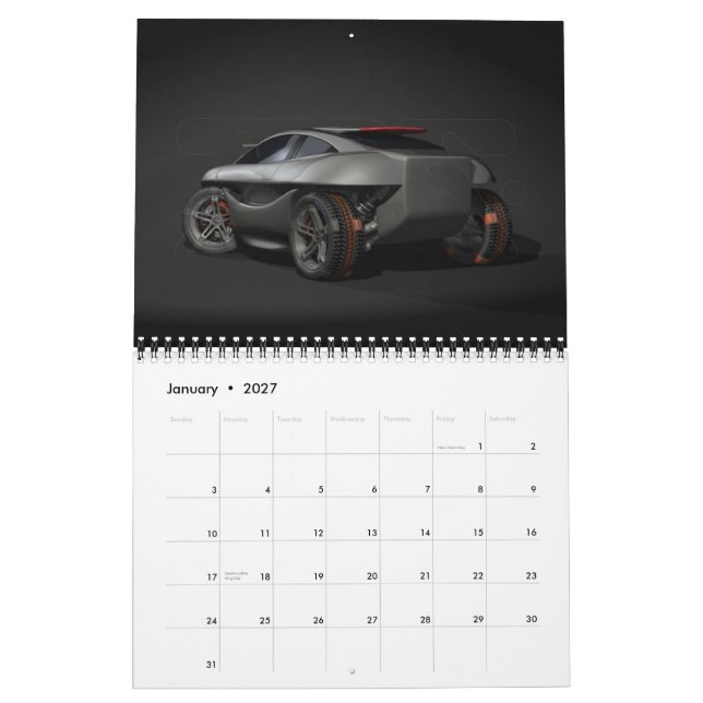 Concept Cars 2008 Calendar (Jan 2027)