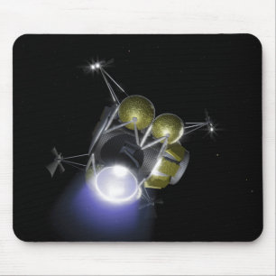 Concept of a crew blasting off mouse mat