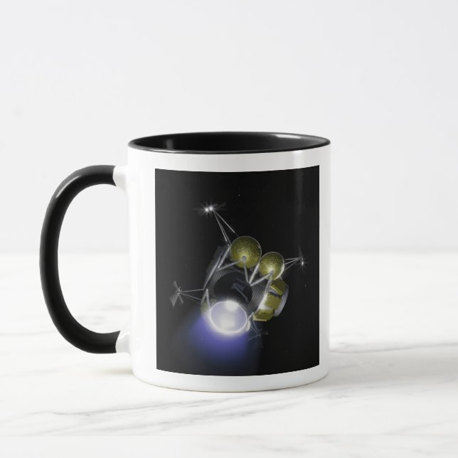 Concept of a crew blasting off mug (Left)