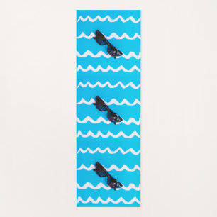concept of beach vacation on yoga mat