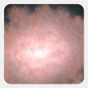 Concept of what a dusty and bright galaxy square sticker