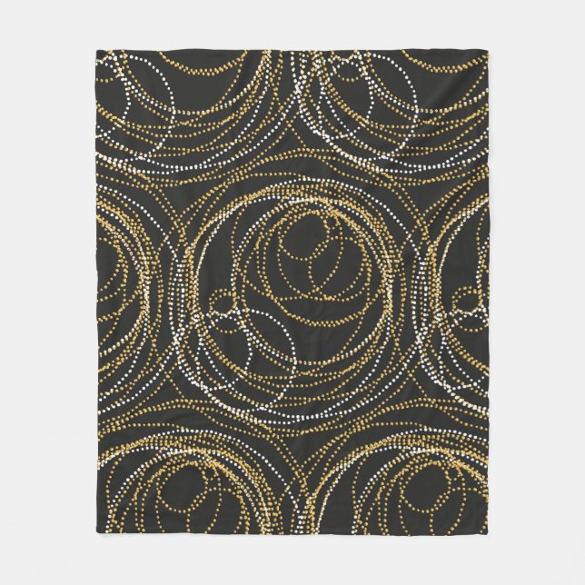 Concept seamless luxury pattern with dots and line fleece blanket (Front)