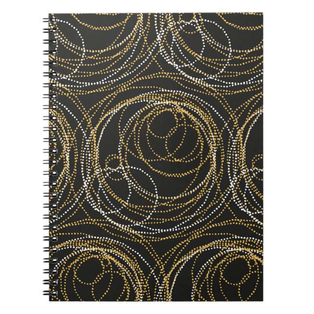 Concept seamless luxury pattern with dots and line notebook (Front)