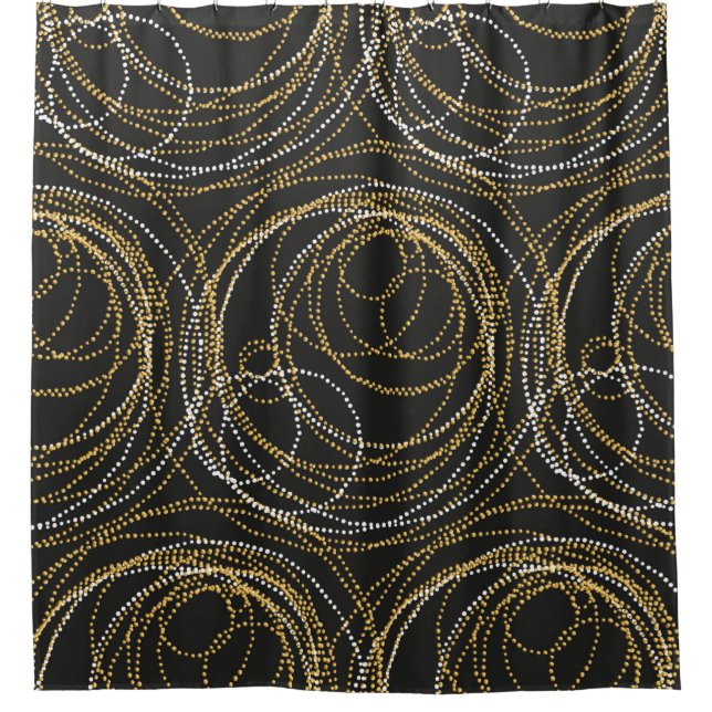 Concept seamless luxury pattern with dots and line shower curtain (Front)