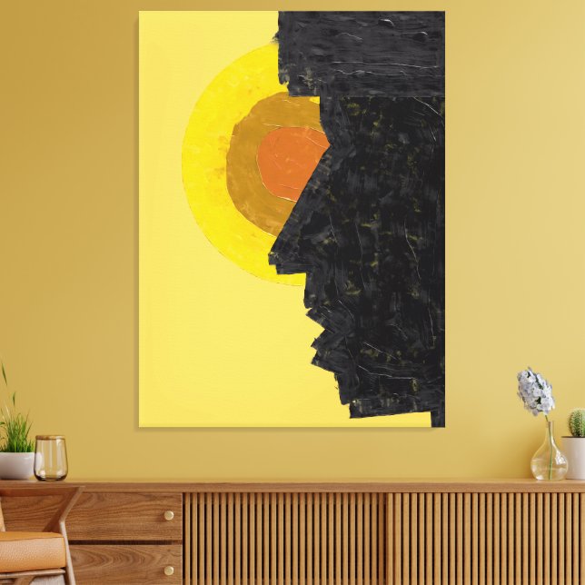 Conceptual Abstract Silhouette and Sun  Canvas Print (Insitu(LivingRoom))