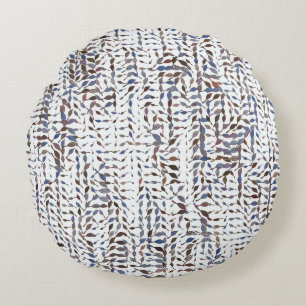 Conceptual background leaves drawing pattern. Styl Round Cushion