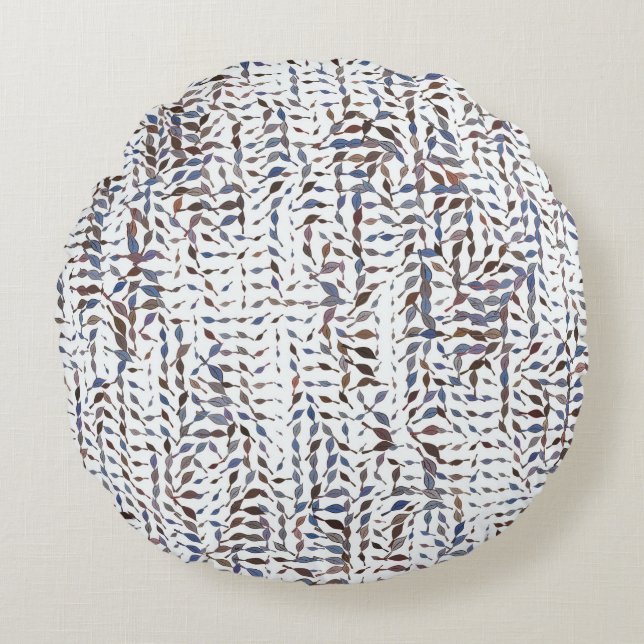 Conceptual background leaves drawing pattern. Styl Round Cushion (Front)