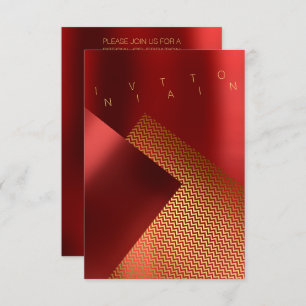Conceptual Event Chaveron Metal Red Ruby Gold Invitation