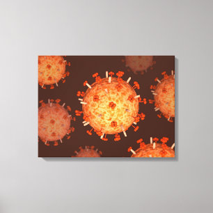 Conceptual Image Of Influenza Causing Flu 2 Canvas Print