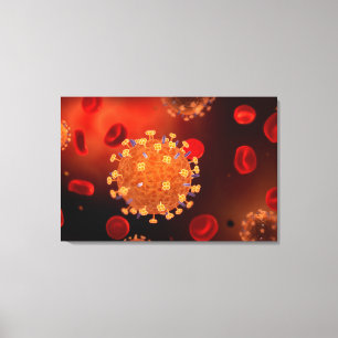 Conceptual Image Of Influenza Causing Flu 3 Canvas Print