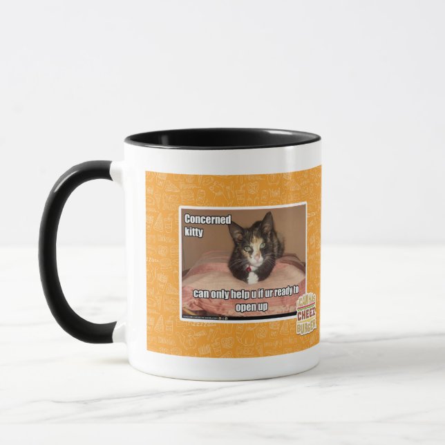 Concerned Kitty Mug (Left)