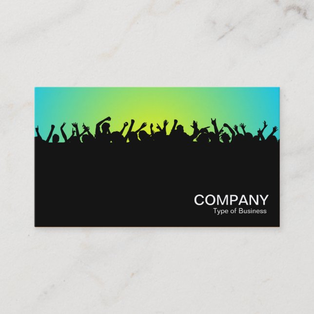 Concert 02 - Black with Yellow and Sky Blue Business Card (Front)