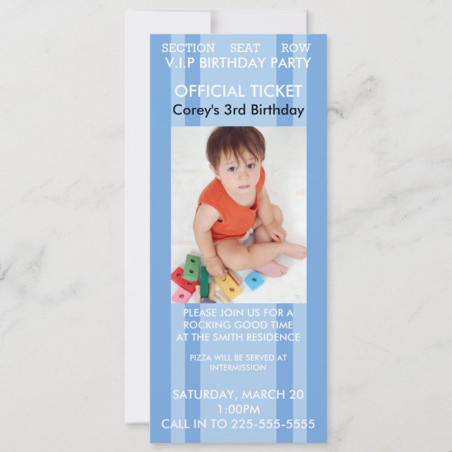 Concert Birthday Invitation (Front)