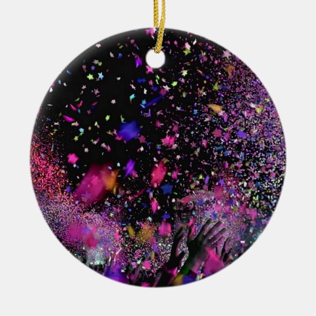 Concert Confetti Ceramic Tree Decoration (Front)