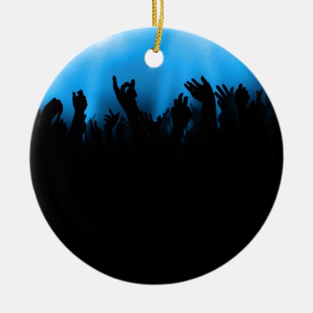 Concert Crowd Ceramic Tree Decoration (Front)