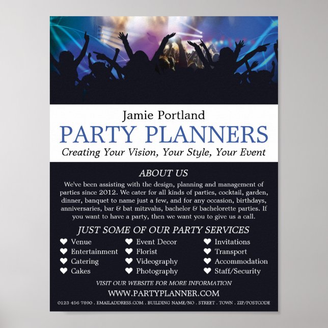 Concert Crowd, Party Event Planner Advertising Poster (Front)