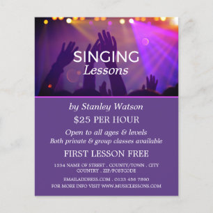 Concert Crowd, Vocalist Lessons Advertising Flyer
