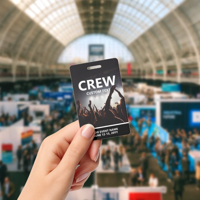 Concert Event Access Pass Personalised Crew Badge ID Badge (Conference)