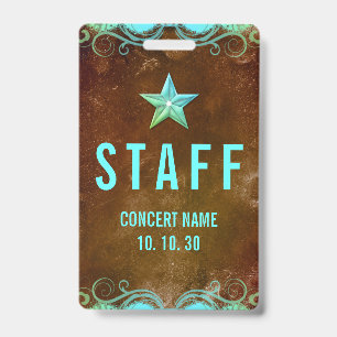 Concert Event Convention Custom Name Staff Badge ID Badge