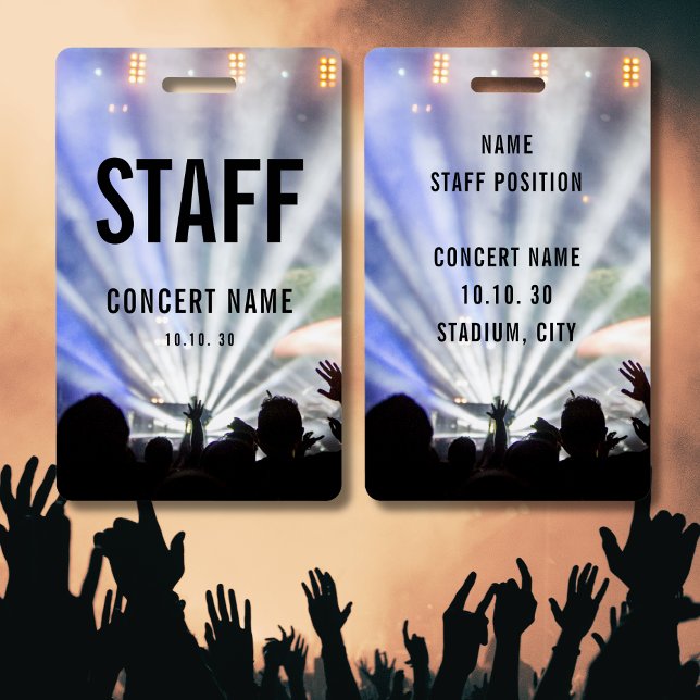 Concert Event Convention Custom Name Staff ID Badge (Creator Uploaded)