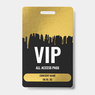 Concert Festival VIP All Access Custom Name ID Badge
