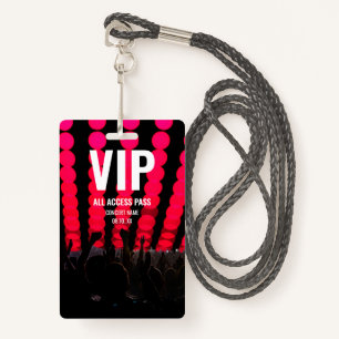 Concert Festival VIP All Access Custom Name ID Badge