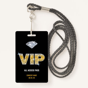 Concert Festival VIP All Access Custom Name  ID Badge
