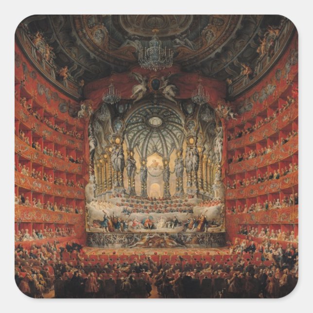 Concert given by Cardinal de La Rochefoucauld Square Sticker (Front)
